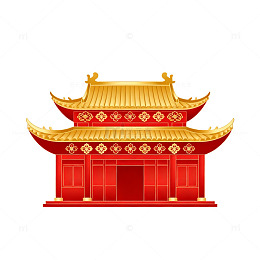 传统中国风建筑插画