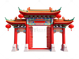 传统中式牌楼建筑模型