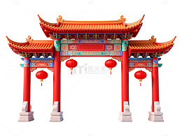 中式传统牌坊建筑模型