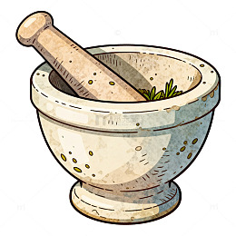 手绘臼杵调料插图