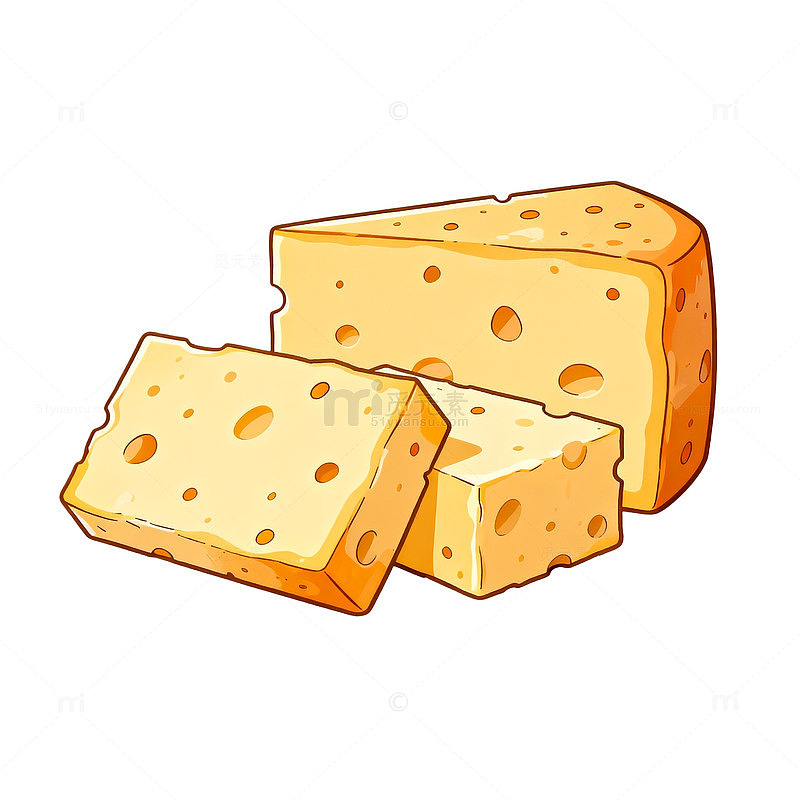 卡通奶酪美食插画