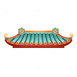 古风屋檐装饰图案插画