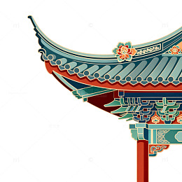 古典建筑屋檐图案插画素材