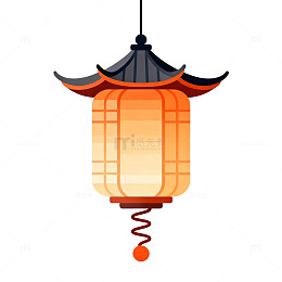 传统中国风灯笼插画