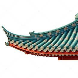 传统中式建筑屋檐插画素材