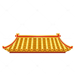 传统中国风金色屋檐图案元素
