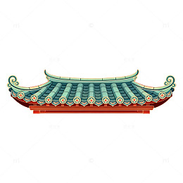 传统中式屋檐图案装饰元素