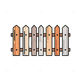 卡通风格围栏插画素材