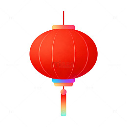 中国风红灯笼插画元素