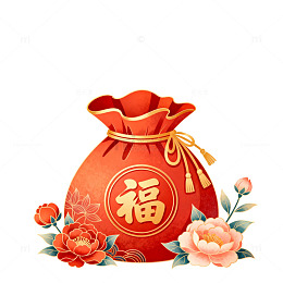 喜庆中国风福袋插画