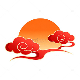 中国风日落云彩图案