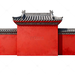 传统红墙瓦顶建筑