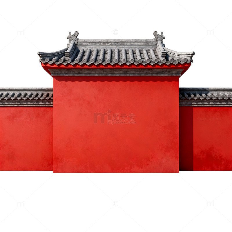 传统红墙瓦顶建筑