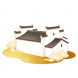 中国风传统建筑插画