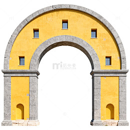 古典拱门建筑插画素材