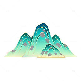 山水插画中国风元素矢量图