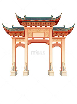 传统中式牌坊图案元素