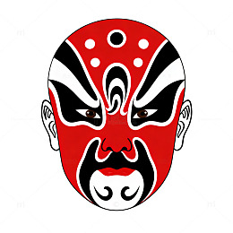 京剧脸谱红色图案设计素材