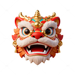 中国传统舞狮头饰图案