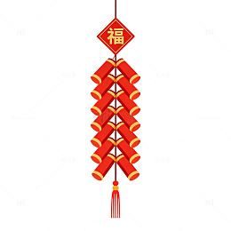 中国风鞭炮节日装饰矢量素材
