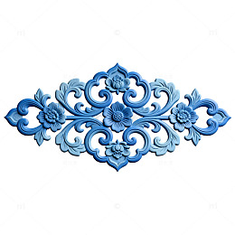 蓝色雕花装饰图案