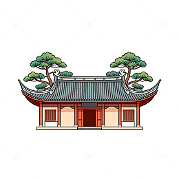 古风建筑插画设计素材