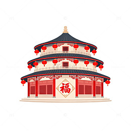 中国风传统建筑图案设计素材