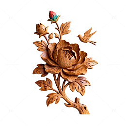 木雕花卉装饰艺术品