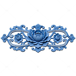 蓝色浮雕花纹装饰图案