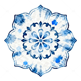 蓝白花纹装饰图案设计元素
