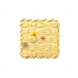 编织风秋日草编篮子设计素材