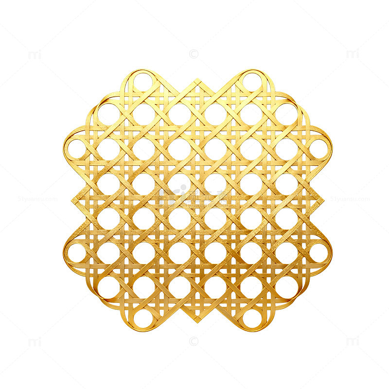 金色几何镂空花纹矢量素材