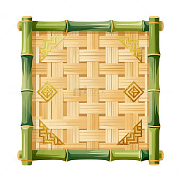 矢量风竹编纹理边框设计素材