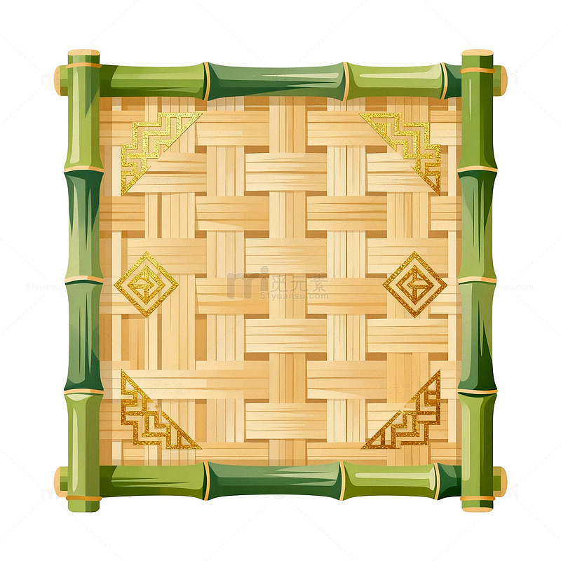 矢量风竹编纹理边框设计素材