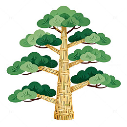 卡通风格松树插画设计素材