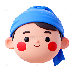 卡通风可爱男孩头像3D设计素材