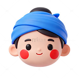 卡通风格男孩头像3D设计素材
