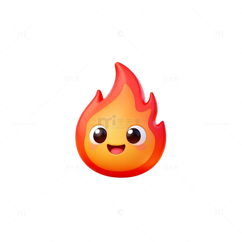 卡通风格火焰表情可爱插画设计素材