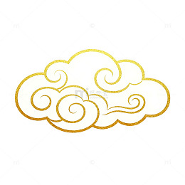 金色线条祥云图案设计素材