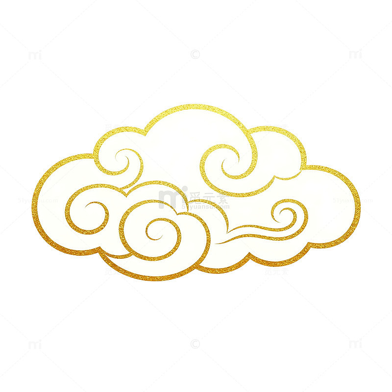 金色线条祥云图案设计素材