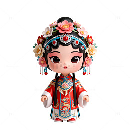 国风Q版京剧娃娃卡通设计素材