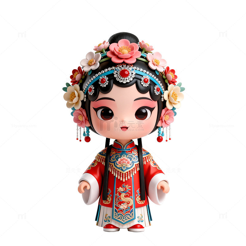 国风Q版京剧娃娃卡通设计素材