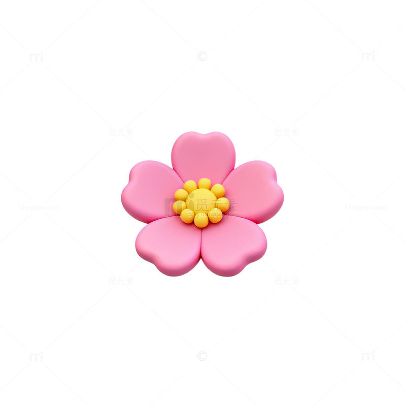 卡通风粉色樱花花朵设计素材