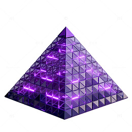 科幻风发光紫色水晶金字塔设计素材