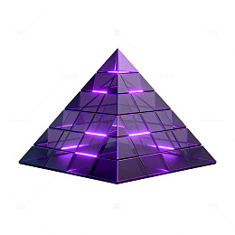 科幻风发光紫色金字塔3D模型素材