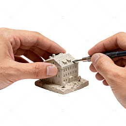 简约风建筑模型手绘设计素材