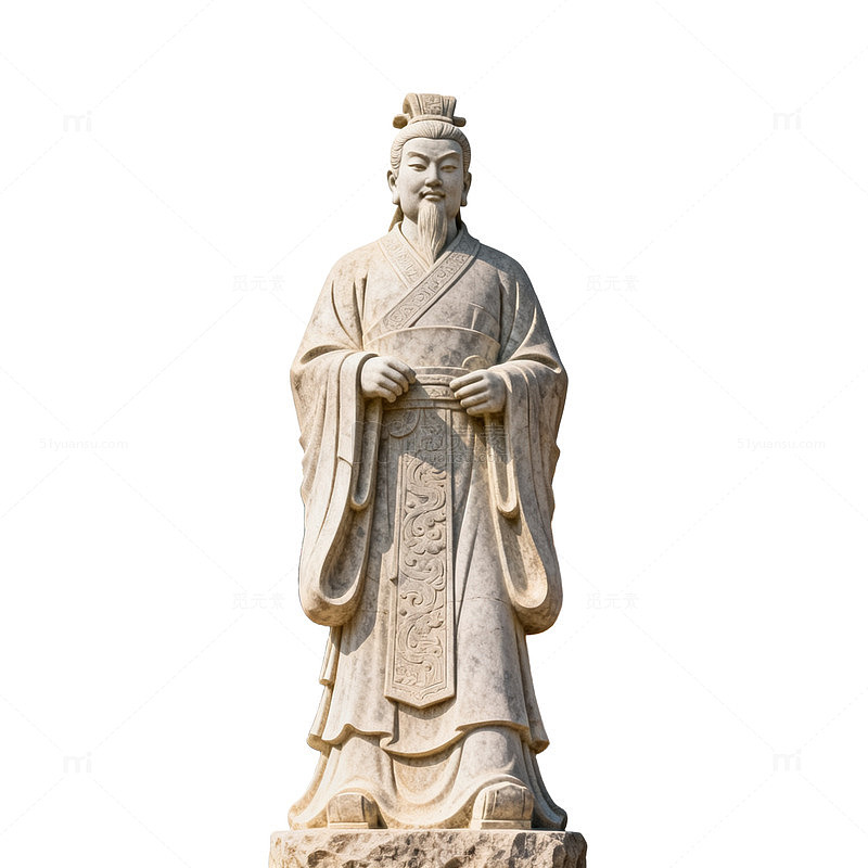 石雕风古代人物雕像设计素材