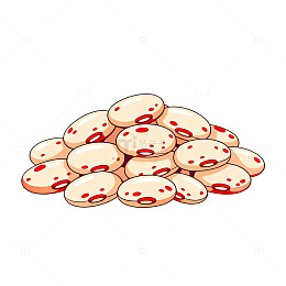 卡通风格红豆堆叠矢量插画素材