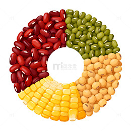 矢量风五谷杂粮拼接环形设计素材