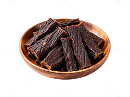 简约风干牛肉条木碗摆拍设计素材